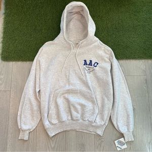 Vintage 1980s ADIDAS Athletic Club Hoodie Made in Canada light heather grey Med